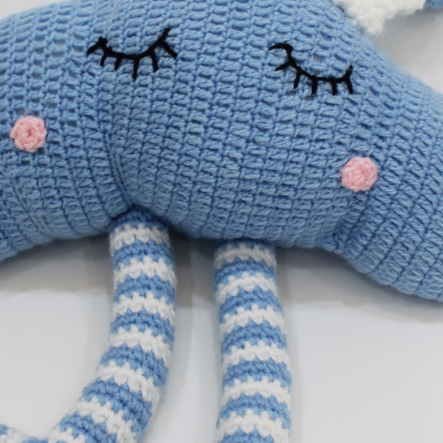 Cloud Shaped Filled Cuddle Cushion For Newborn - Blue