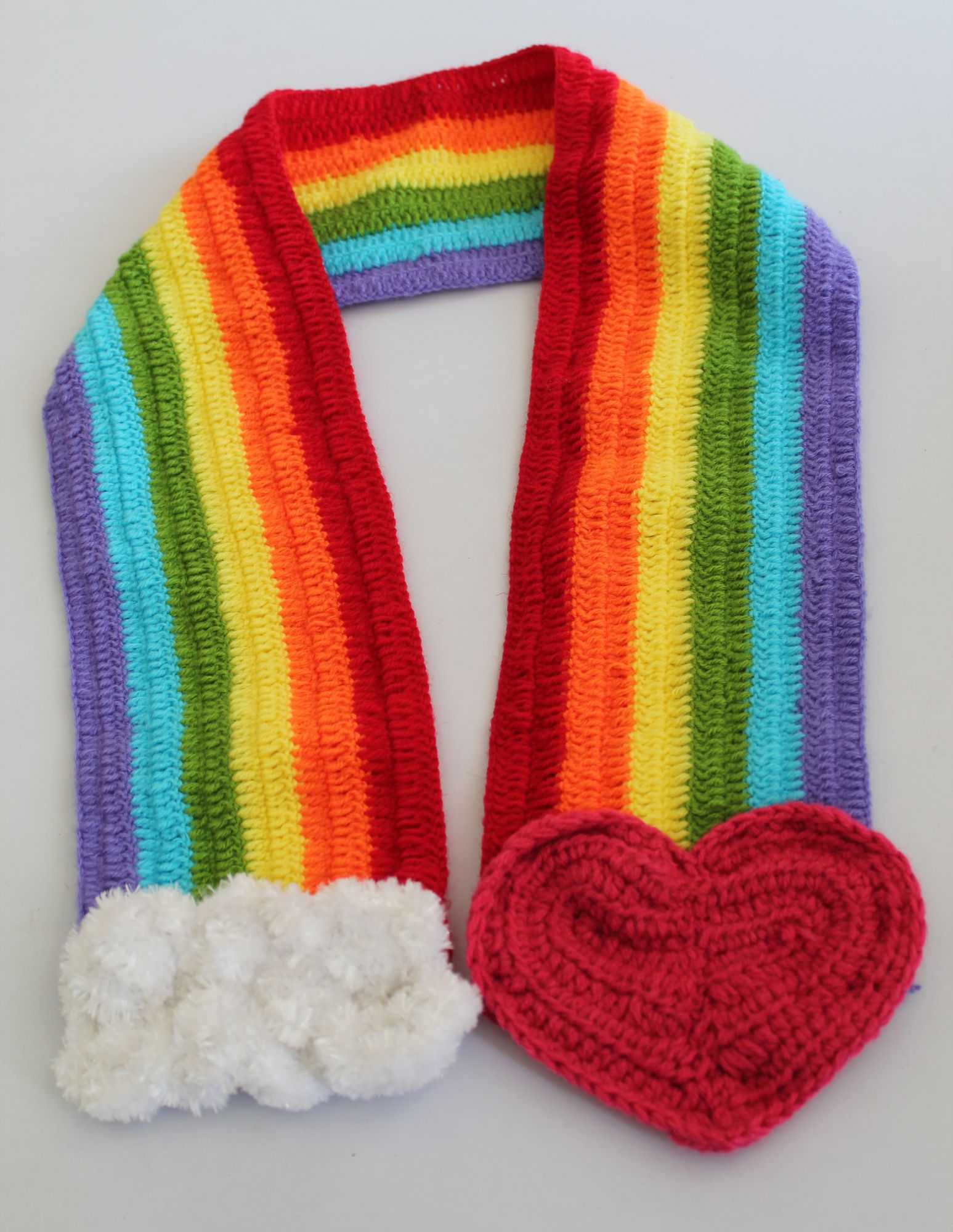 Woonie Handmade Heart & Cloud Detailing Muffler - Multi