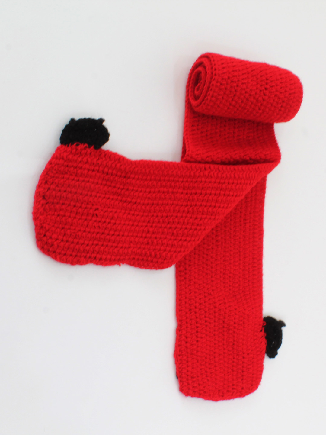 Woonie Handmade Bug Design Muffler- Red