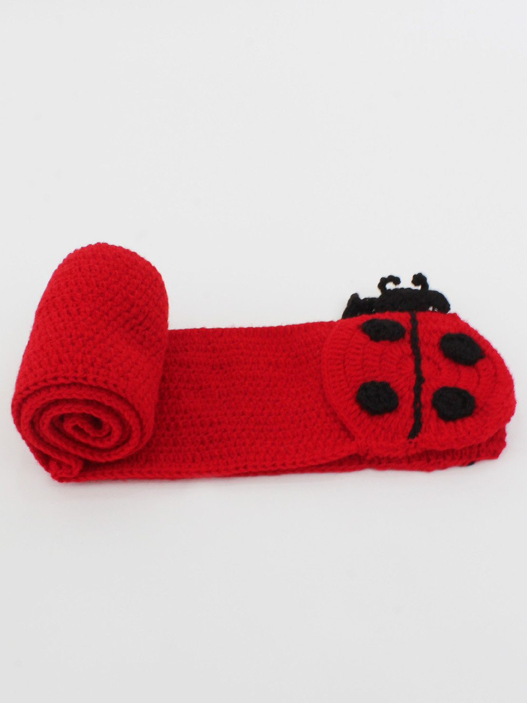 Woonie Handmade Bug Design Muffler- Red
