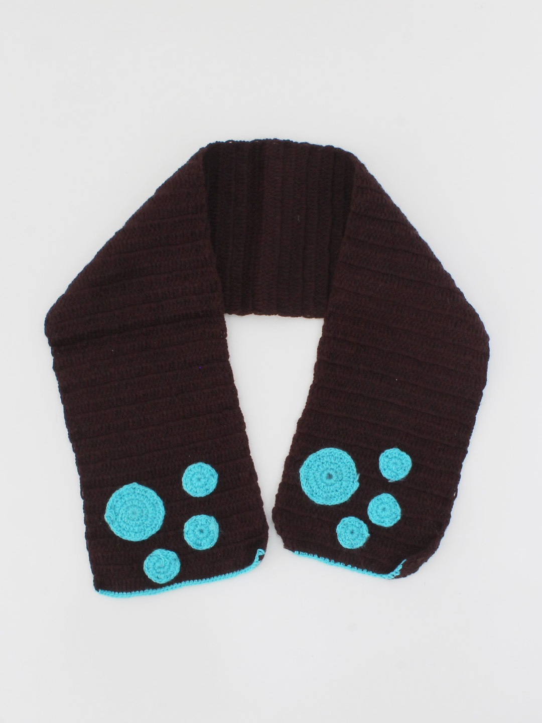 Woonie Handmade Crochet Paw Detailing Muffler-Brown