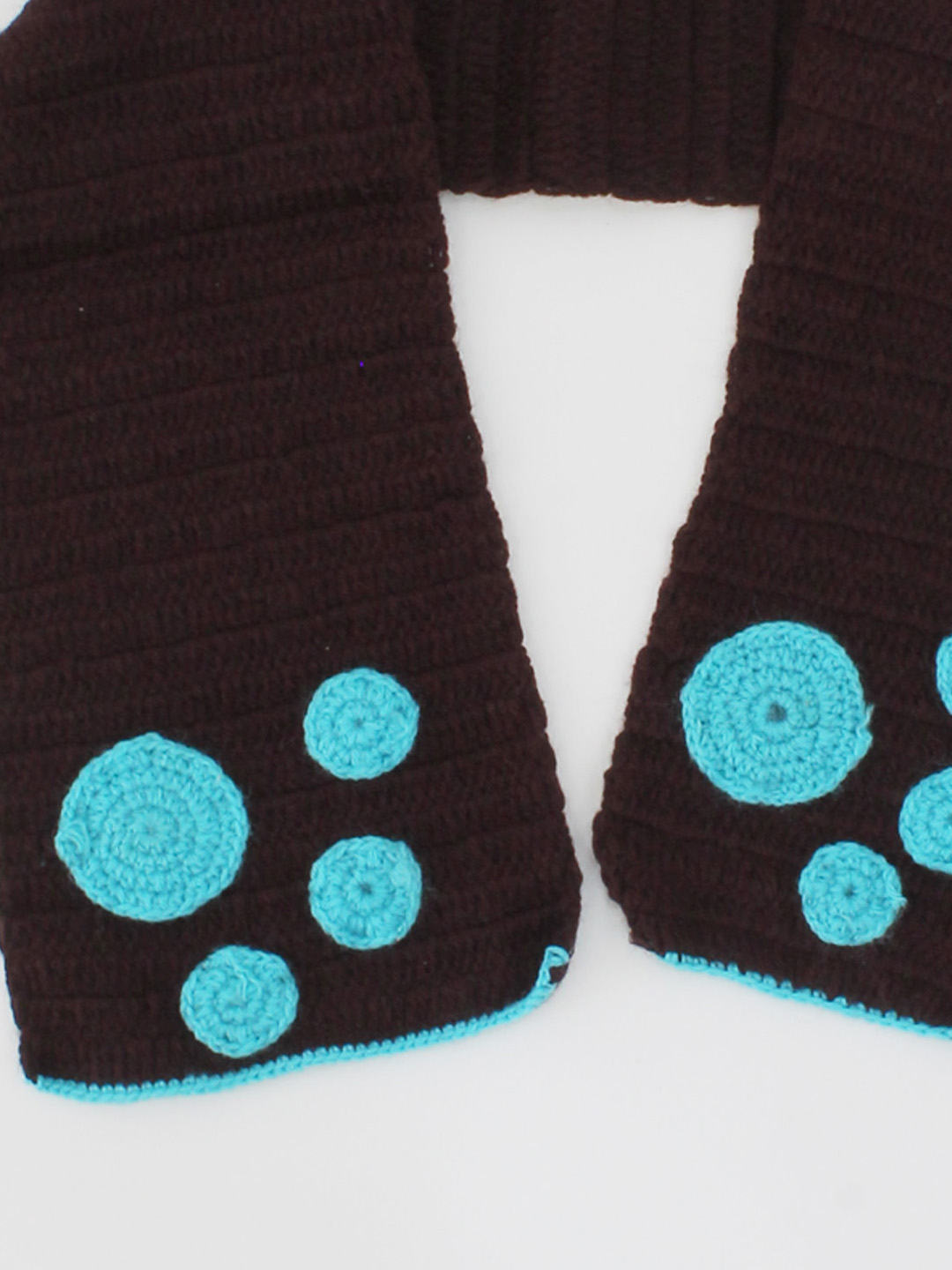 Woonie Handmade Crochet Paw Detailing Muffler-Brown