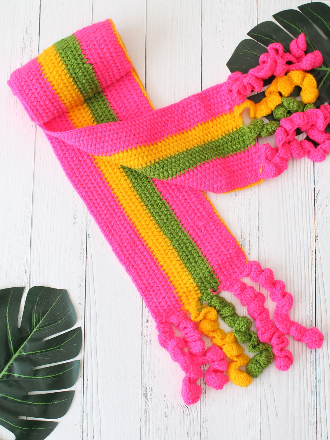 Woonie Handknitted Colourful Woolen Muffler for Kids - Multi
