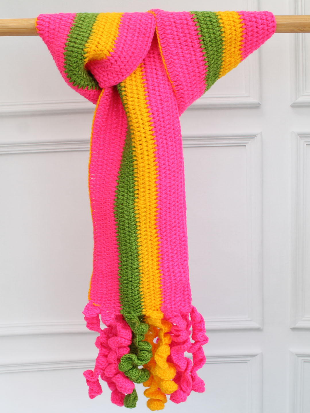 Woonie Handknitted Colourful Woolen Muffler for Kids - Multi