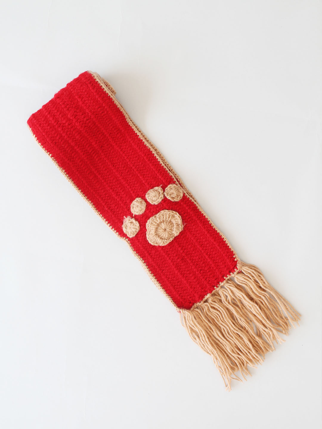 Woonie Handmade Crochet Muffler with Gloves and Cap - Red