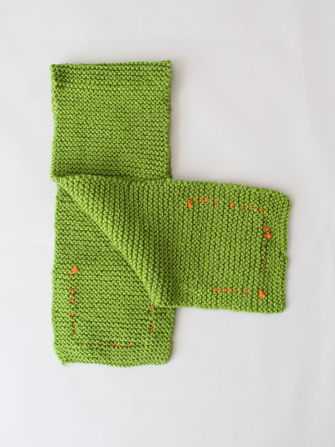 Woonie Handknitted Winter Muffler for Kids with Pocket - Green