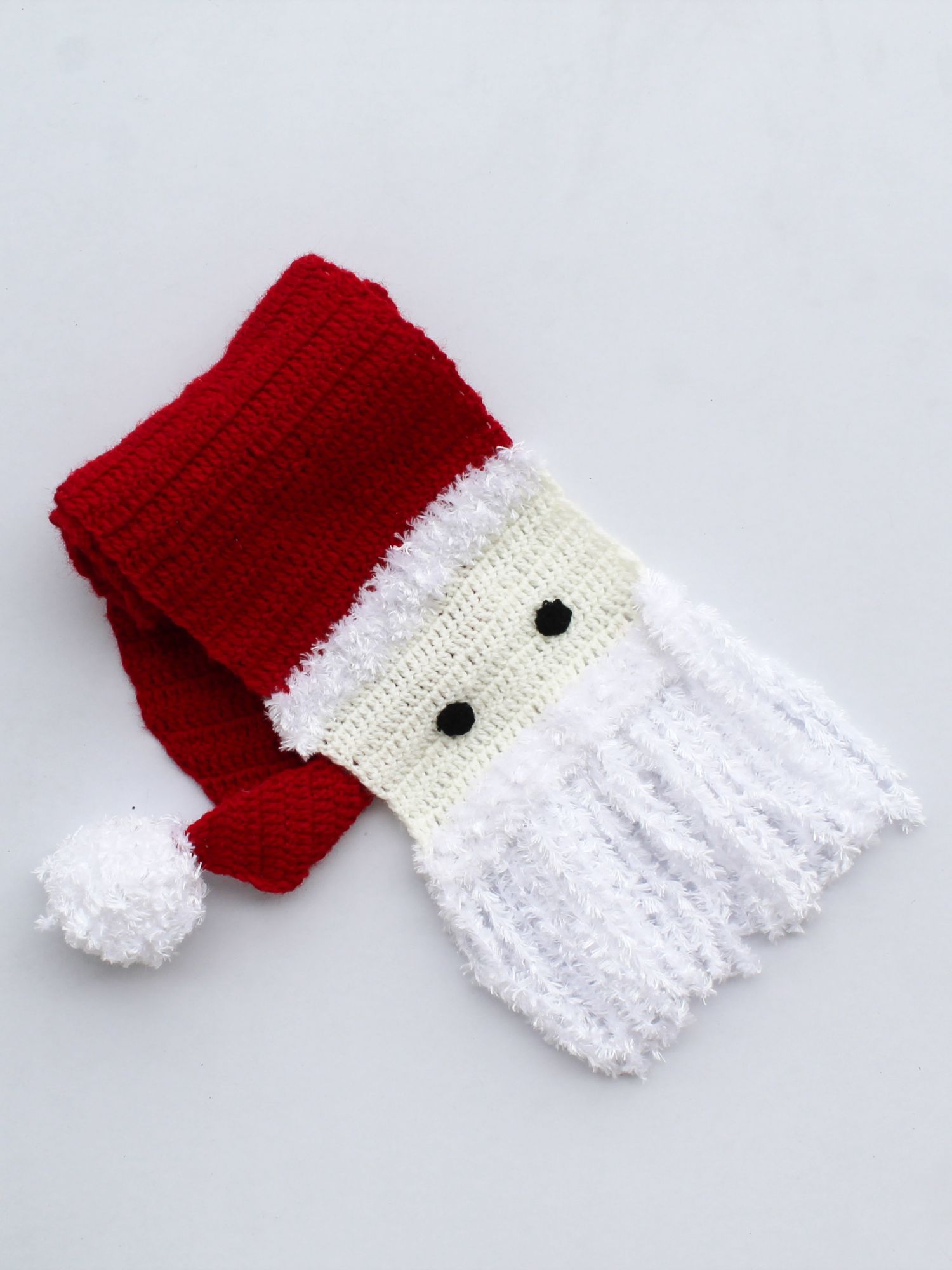 Woonie Handmade Crochet Santa Theme Muffler - Red
