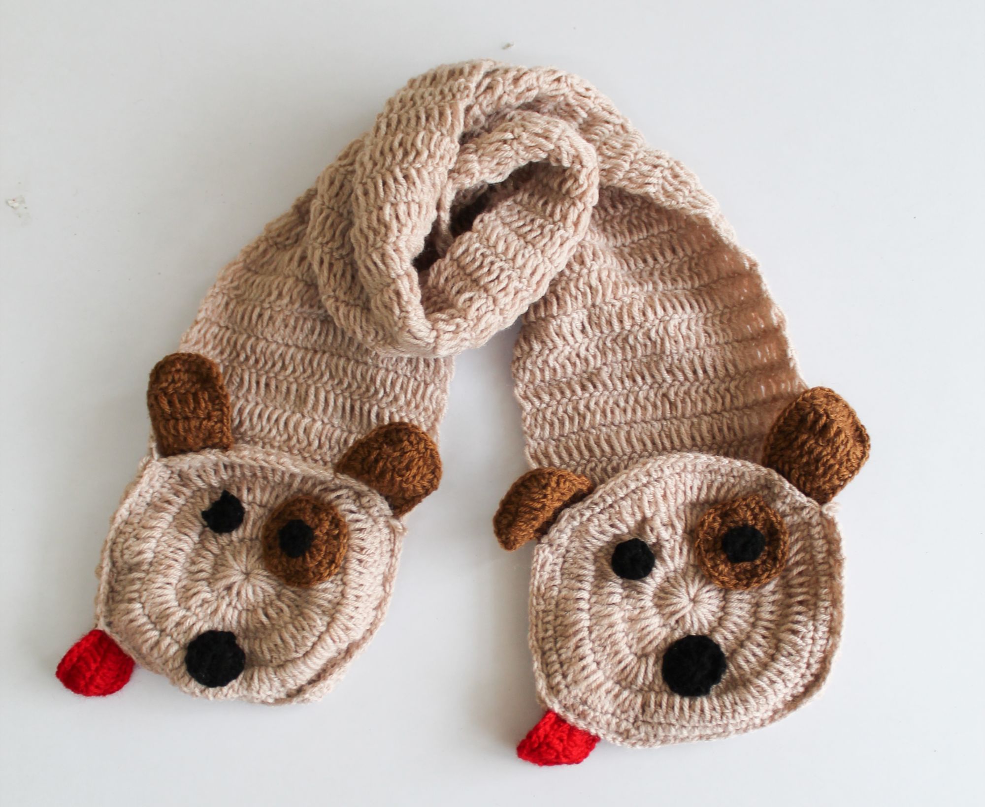 Woonie Handmade Bear Design Muffler - Brown