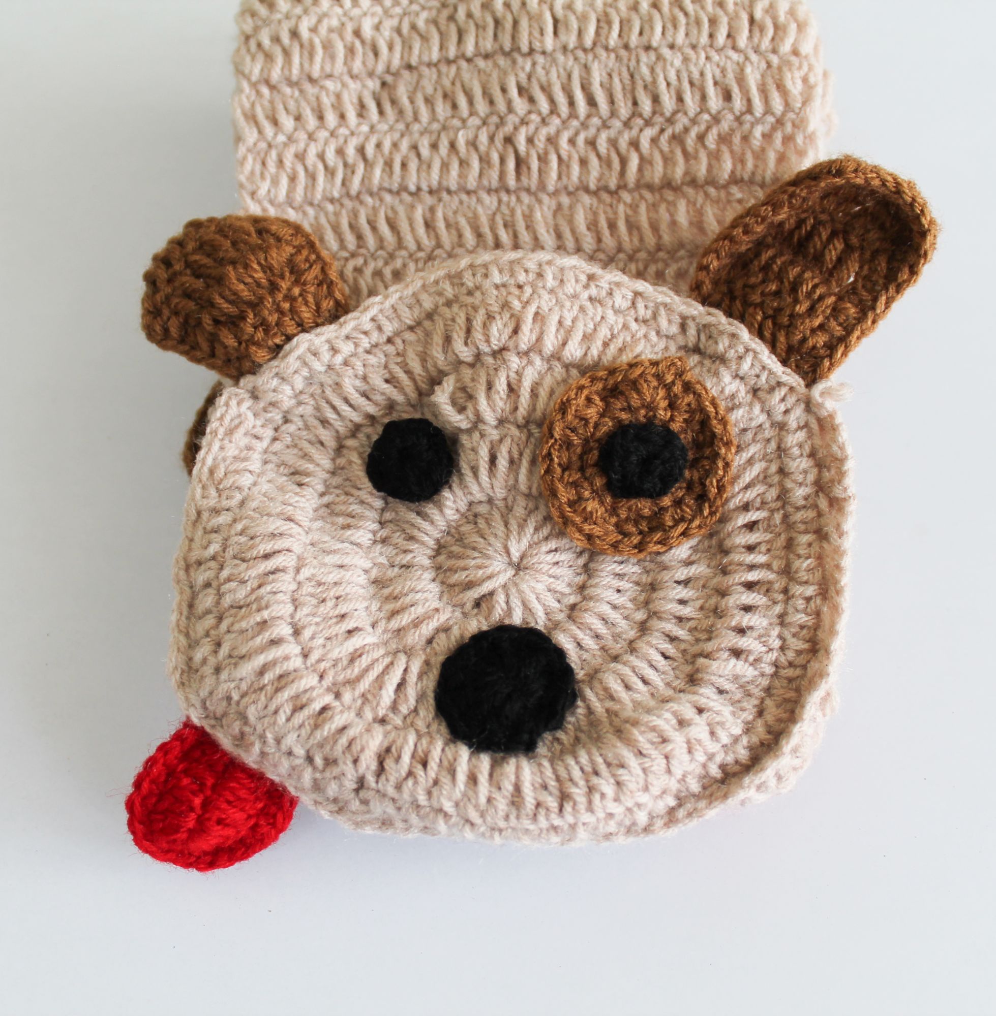 Woonie Handmade Bear Design Muffler - Brown