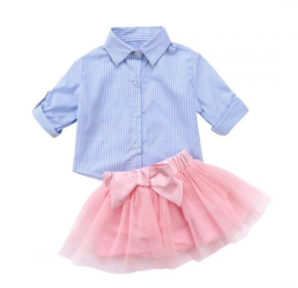 Image of Collared shirt with skirt