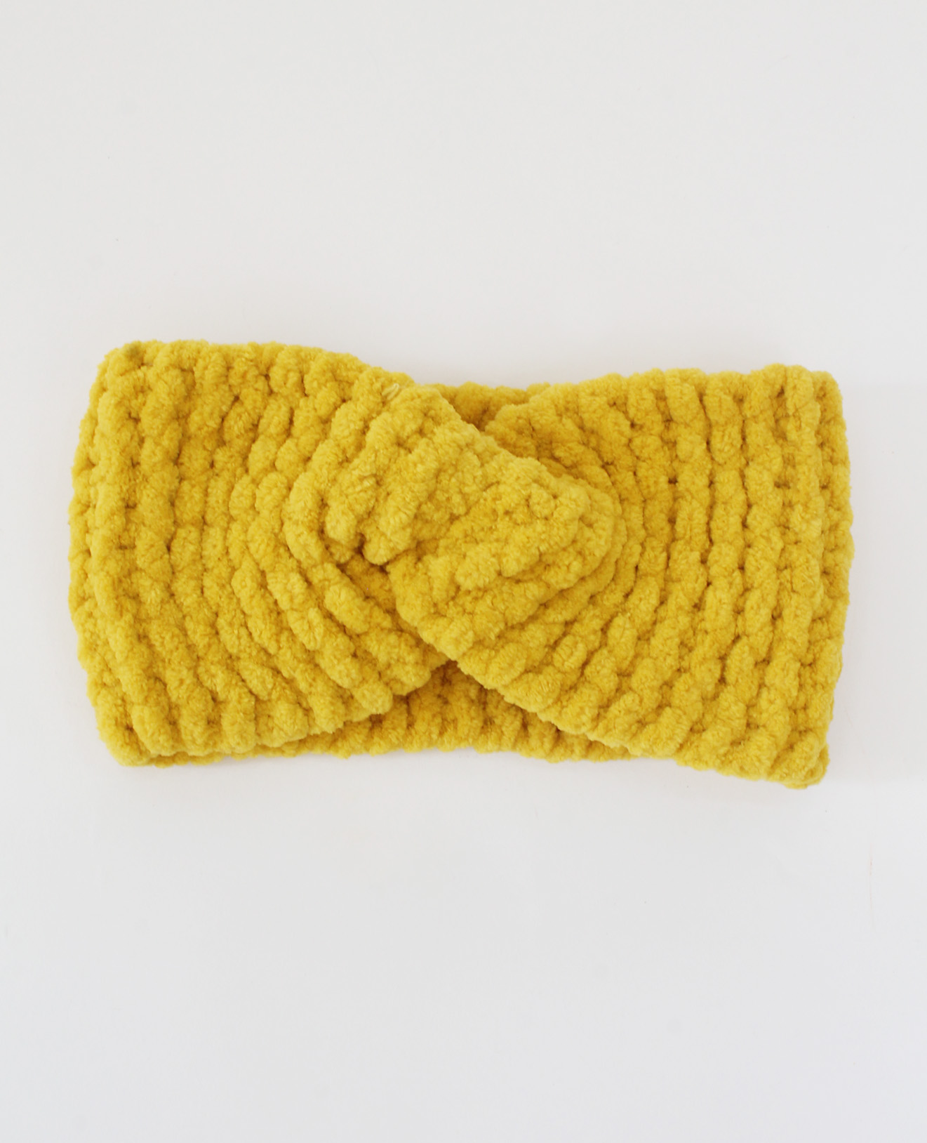 Woonie Handmade Woolen Twisted Headband - Yellow
