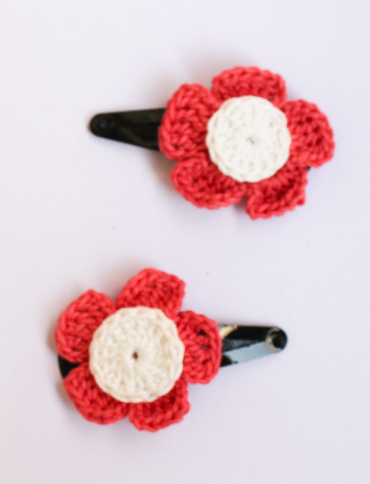 Woonie Handmade Floral Set of 2 Hair Clips - Pink