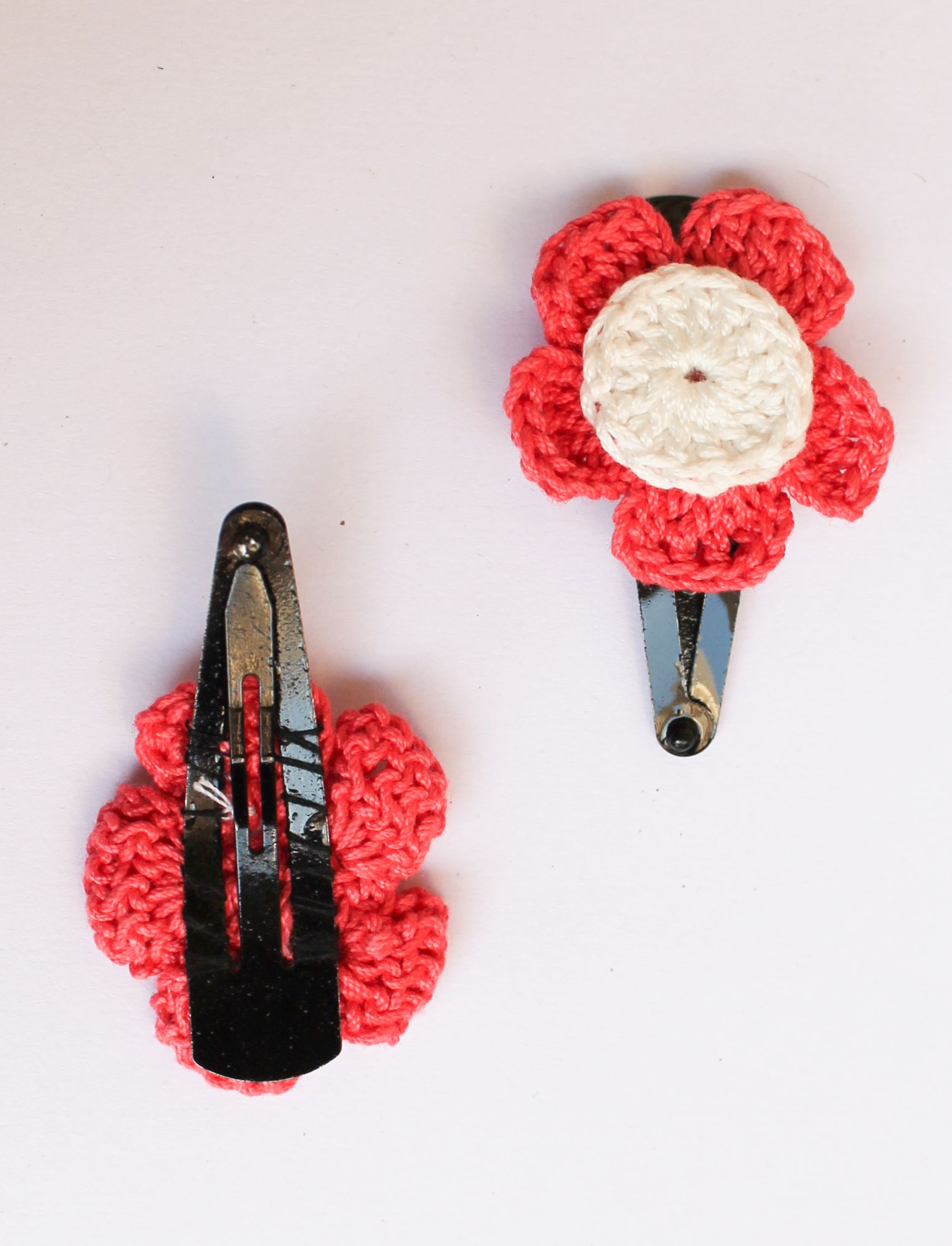 Woonie Handmade Floral Set of 2 Hair Clips - Pink