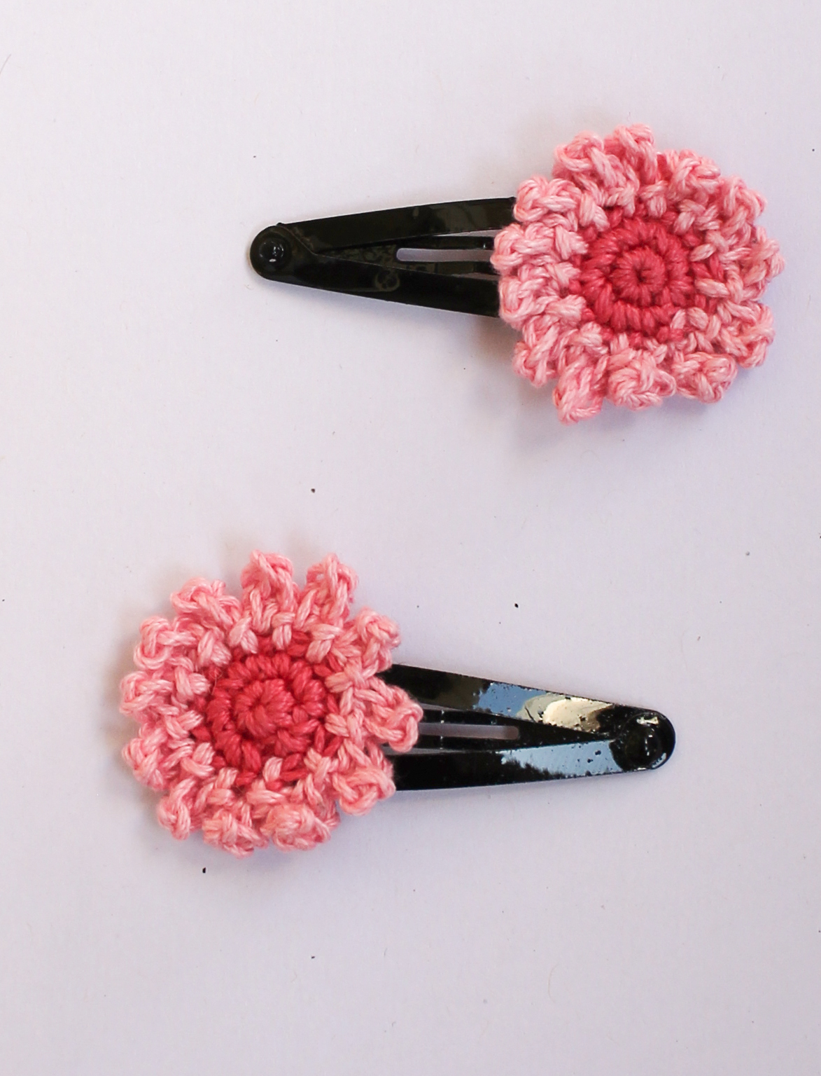 Woonie Handmade Set of 2 Floral Hair Clips - Pink