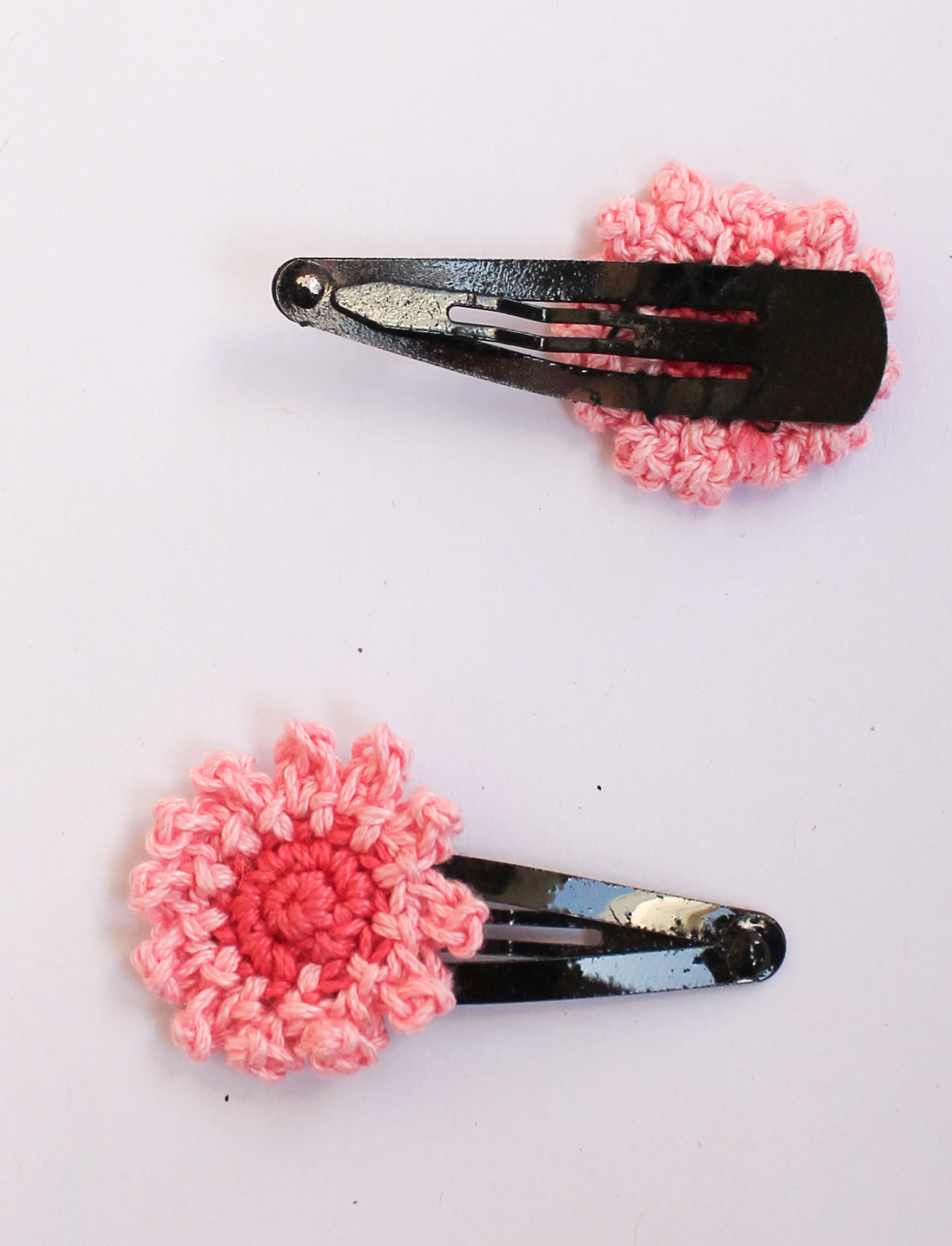 Woonie Handmade Set of 2 Floral Hair Clips - Pink