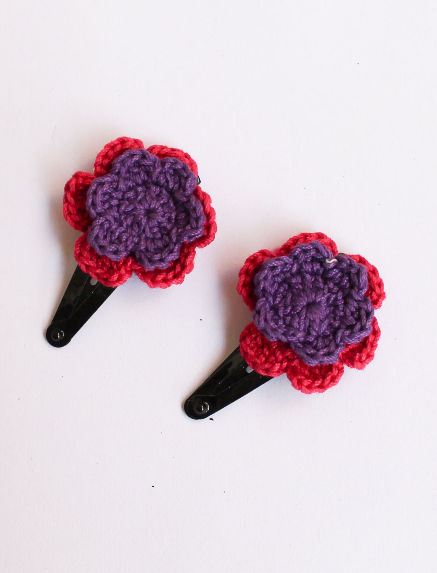 Woonie Floral Set of 2 Hair Clips - Purple