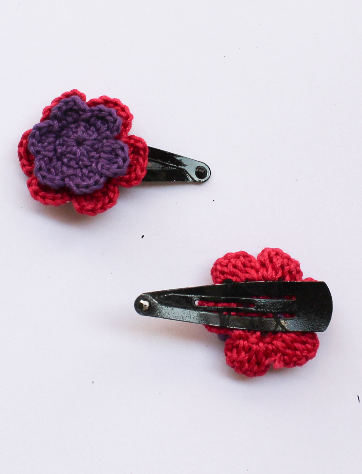 Woonie Floral Set of 2 Hair Clips - Purple