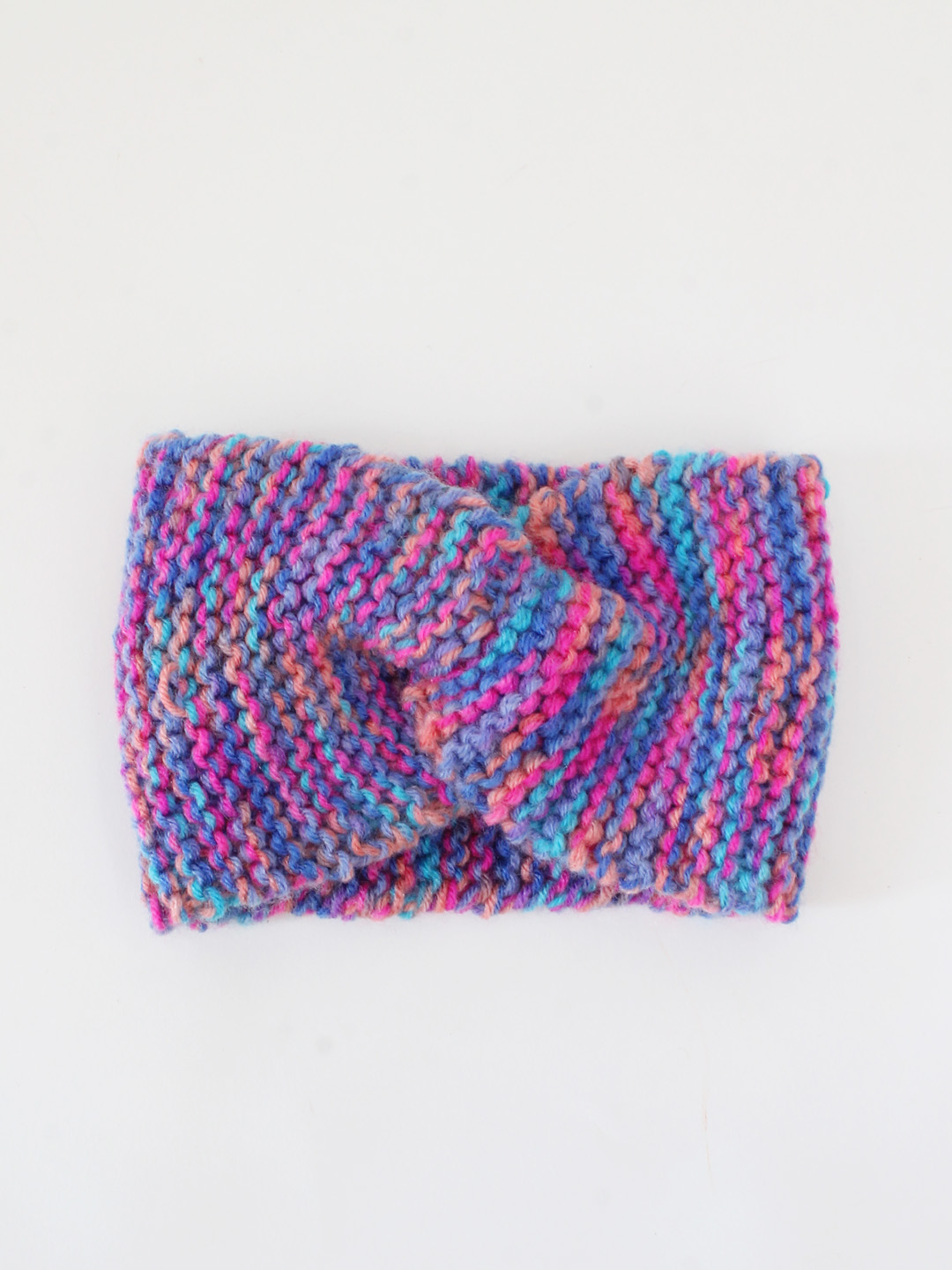 Woonie Hand Knit Twisted Knot Headband - Pink