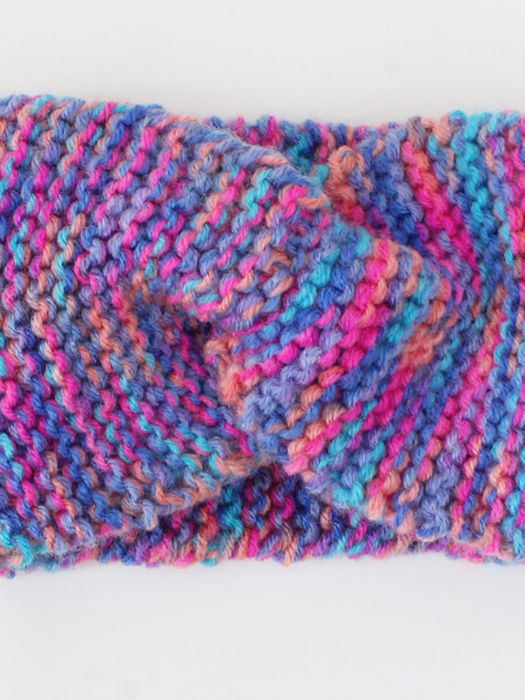 Woonie Hand Knit Twisted Knot Headband - Pink