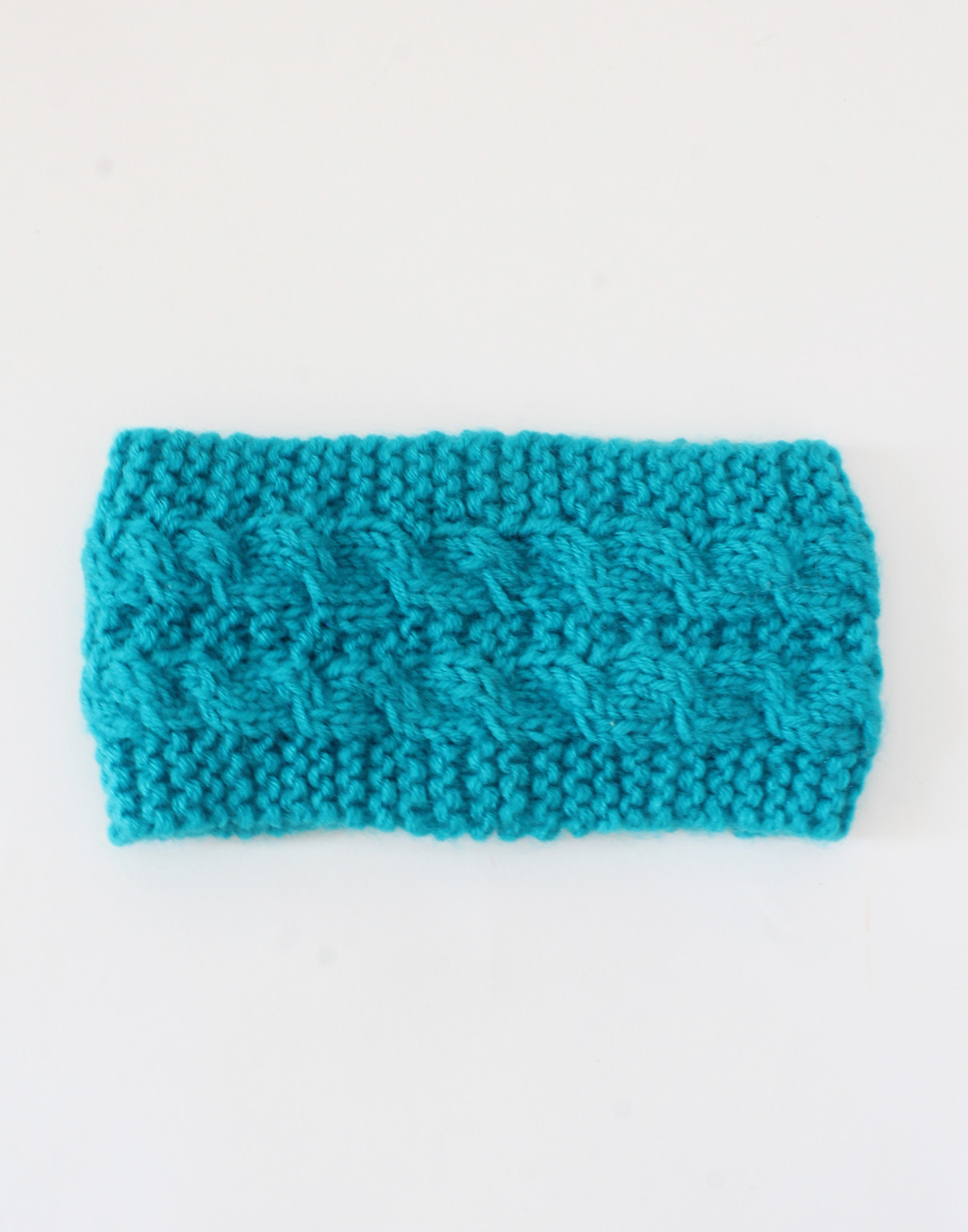 Woonie Handknitted Cable Design Ear Warmer - Sea Green