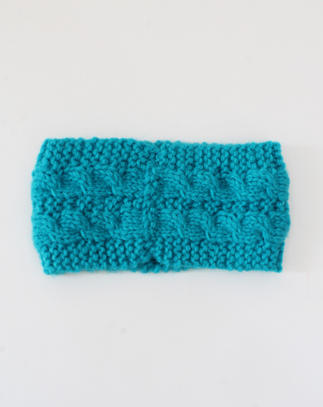 Woonie Handknitted Cable Design Ear Warmer - Sea Green
