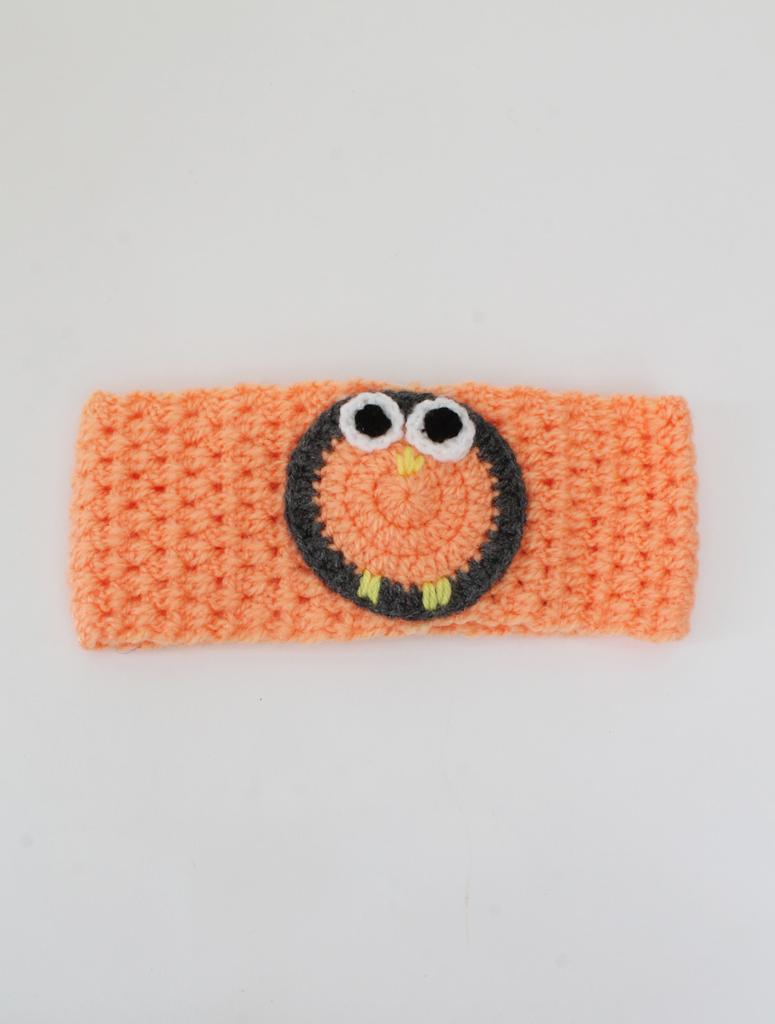 Woonie Handmade Owl Applique Ear Warmer - Peach