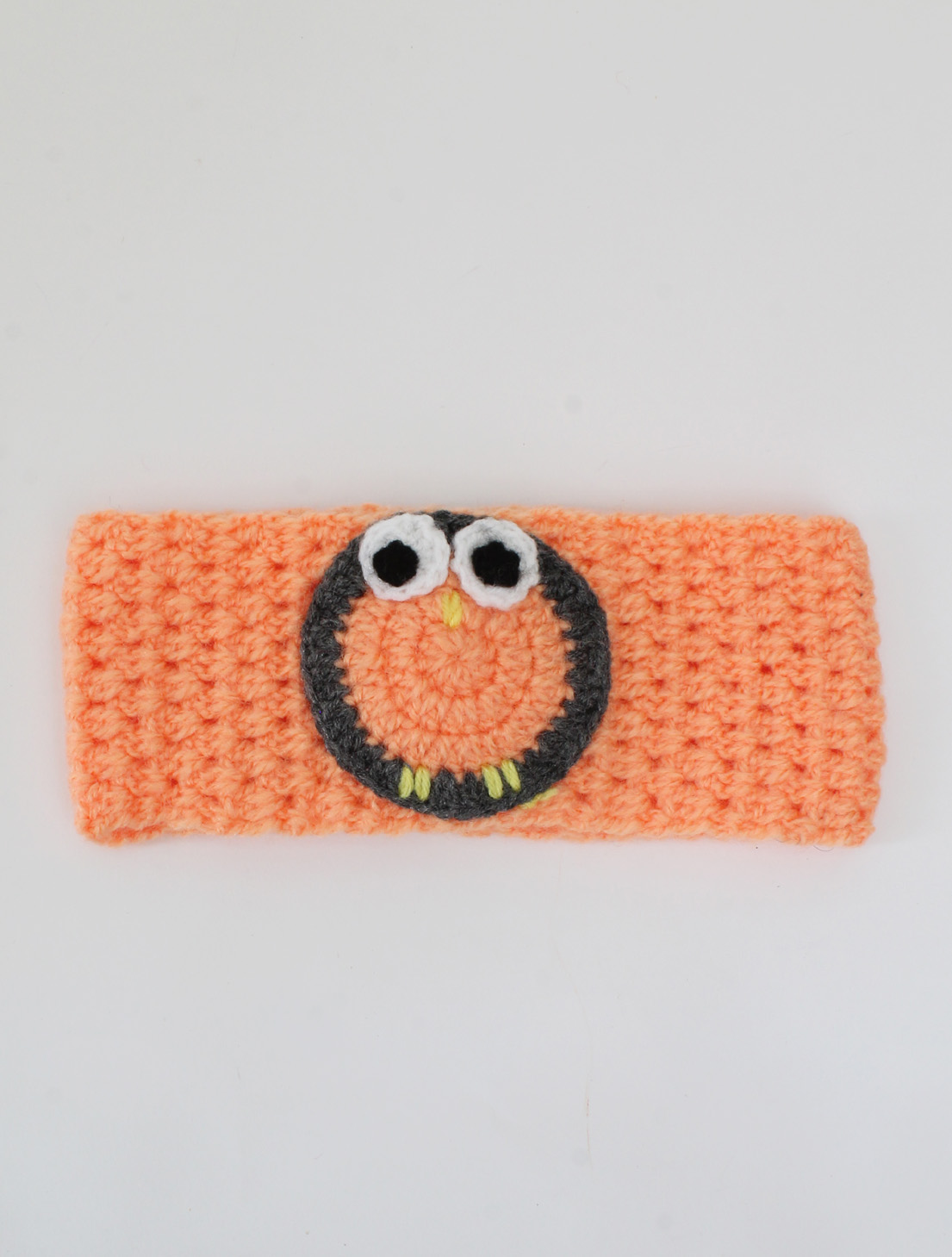 Woonie Handmade Owl Applique Ear Warmer - Peach
