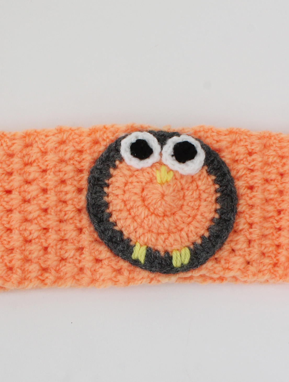 Woonie Handmade Owl Applique Ear Warmer - Peach