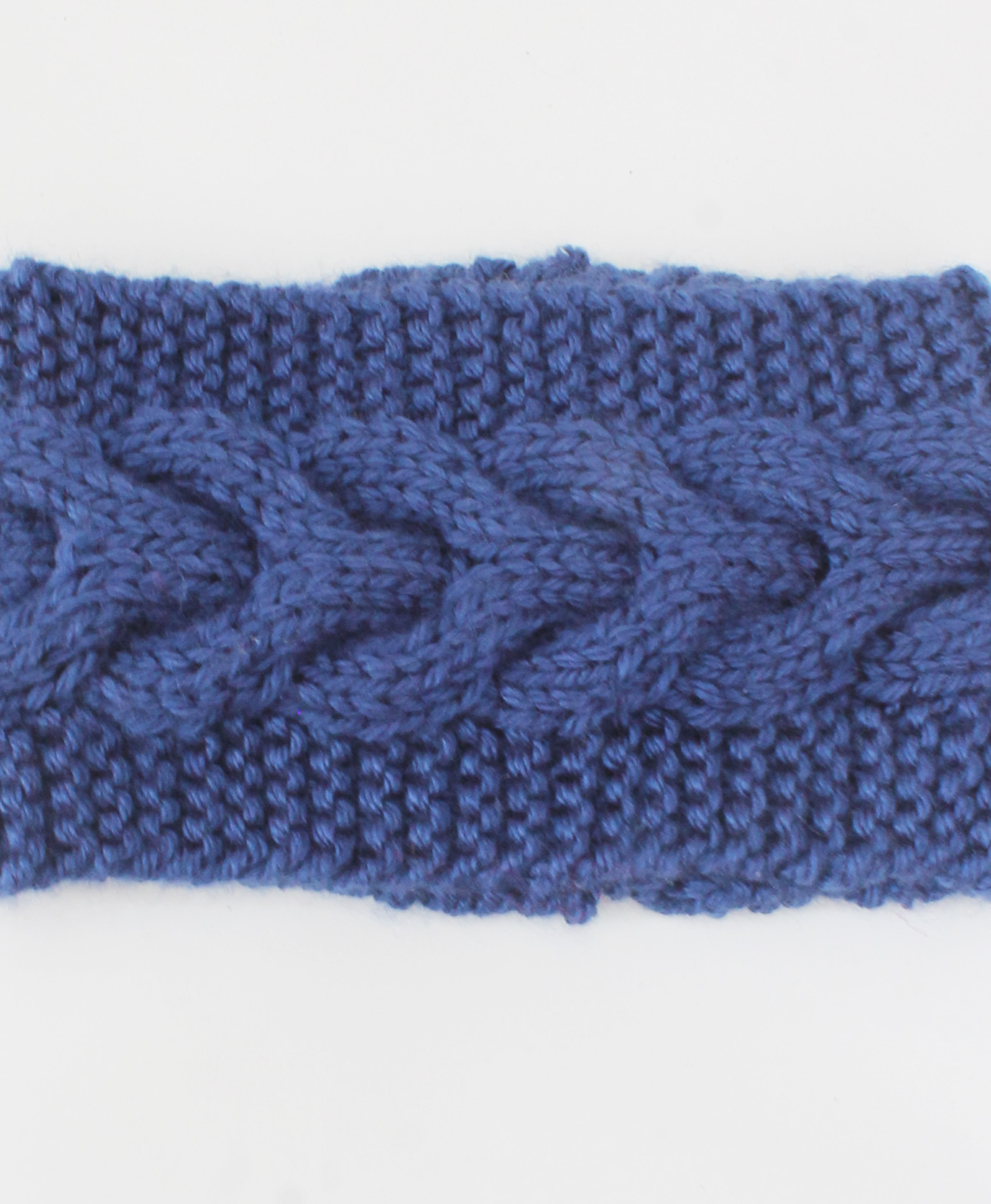 Woonie Handknitted Cable Design Ear Warmer - Blue