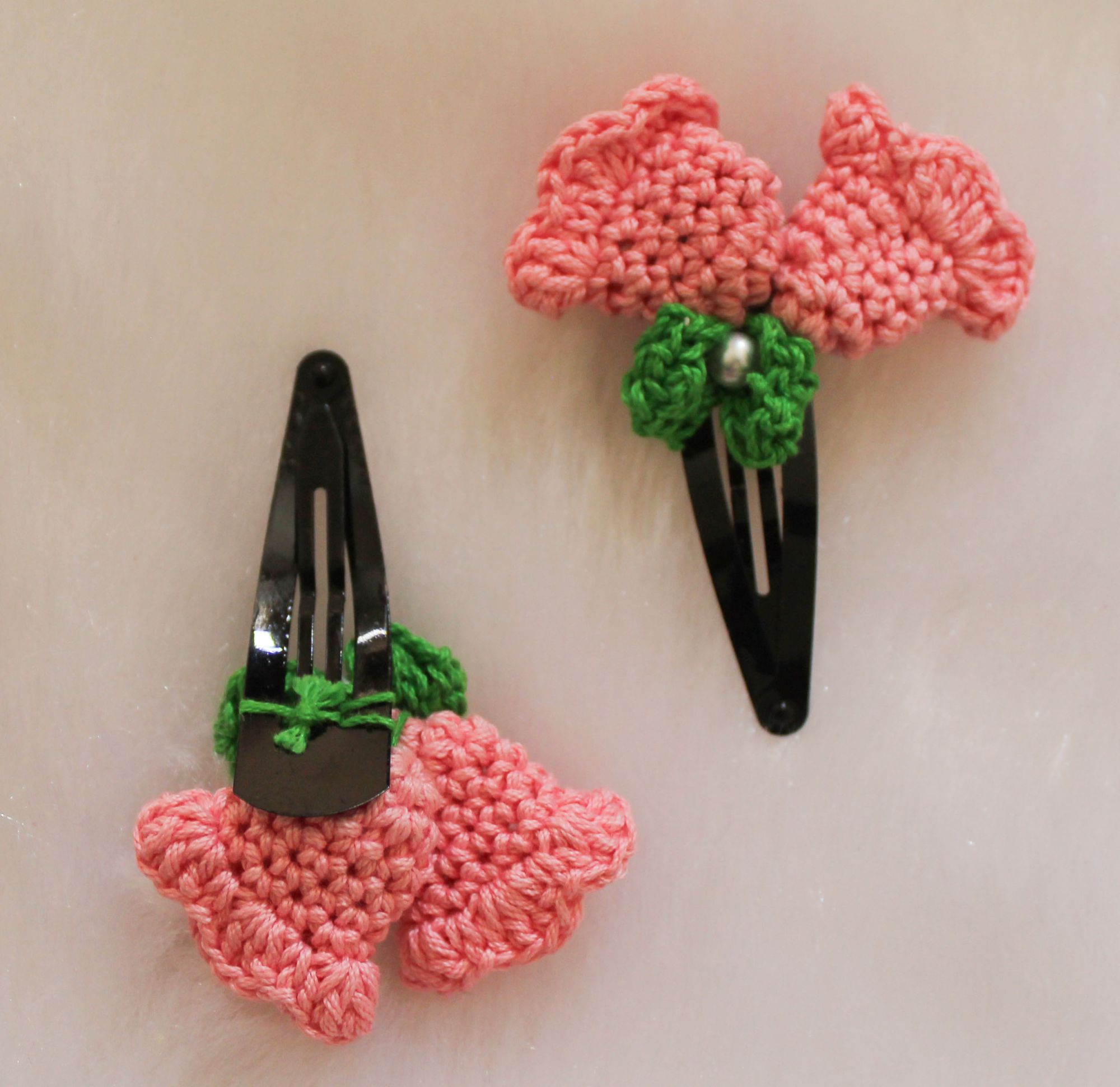Woonie Handmade Tulip Flower Design Set of 2 Clips-Pink