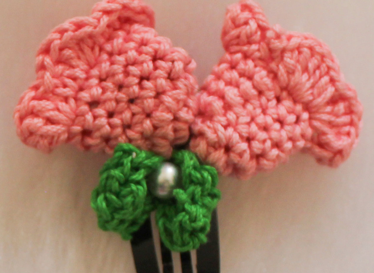 Woonie Handmade Tulip Flower Design Set of 2 Clips-Pink