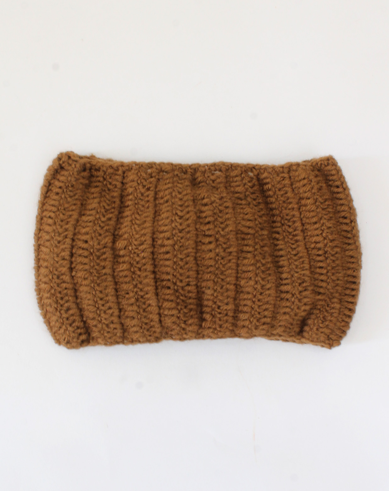 Woonie Handmade Flower With Leaf Design Detailed Headband -Brown