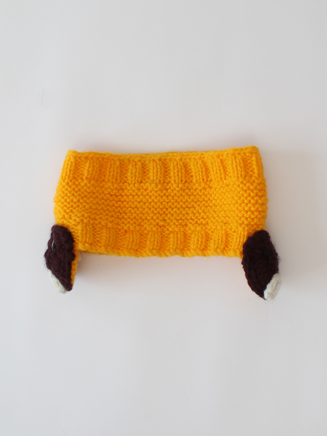 Woonie Bear Applique Knitted Headband - Yellow