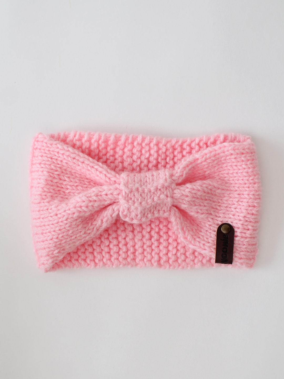 Woonie Bow Detailed Knitted Headband - Pink
