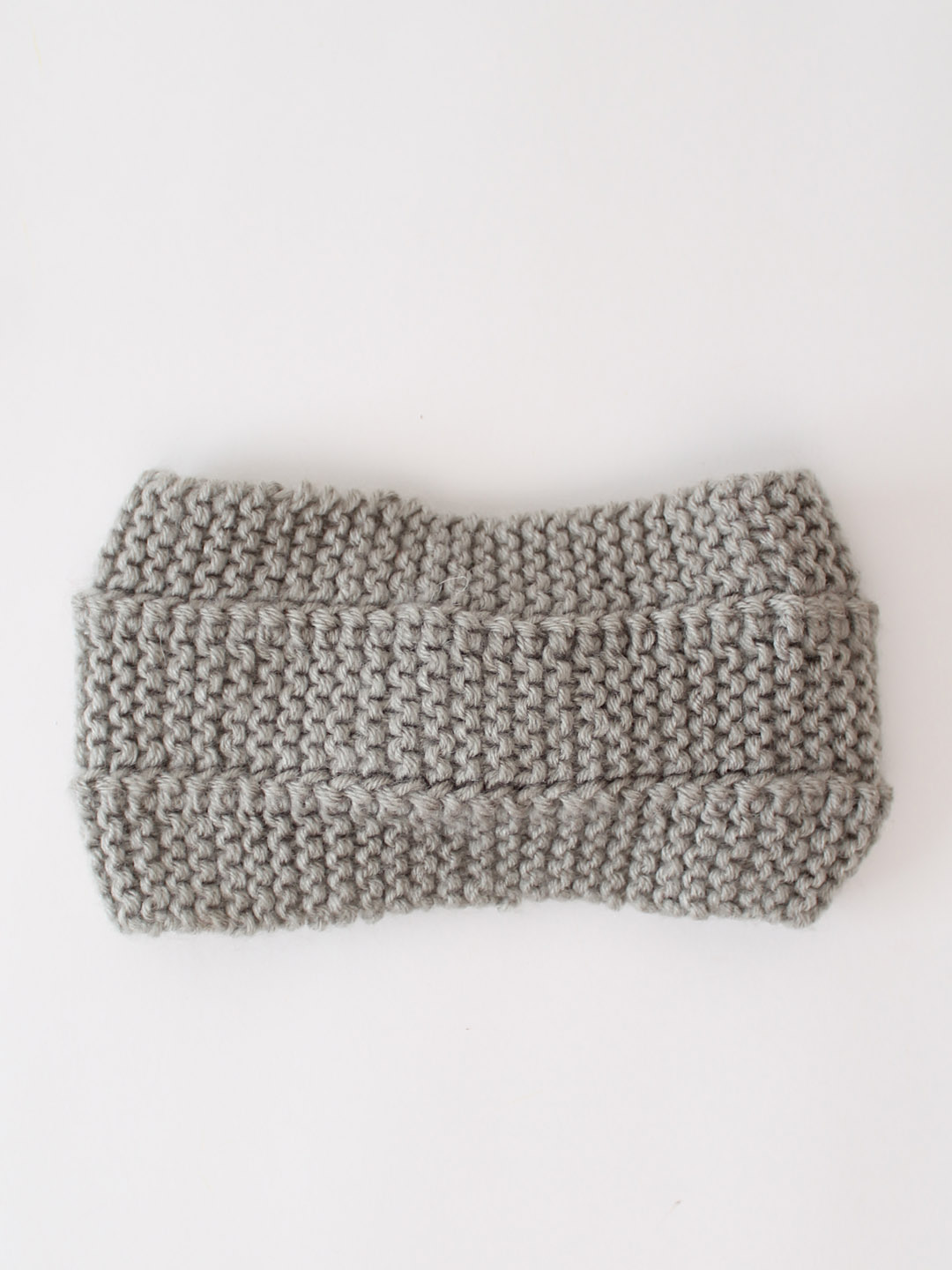 Woonie Bow Detailed Knitted Headband - Grey