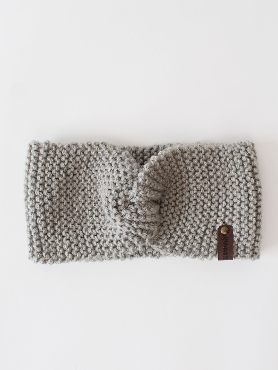 Woonie Knitted Twisted Headband -  Grey