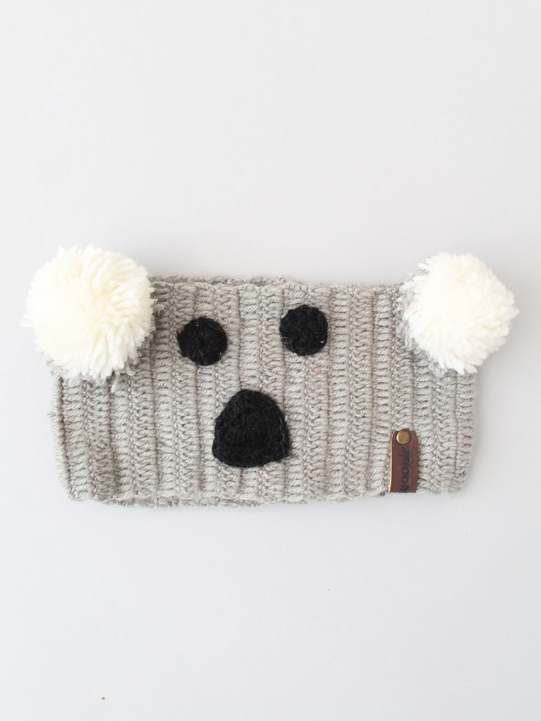 Woonie Knitted Bear Headband - Grey