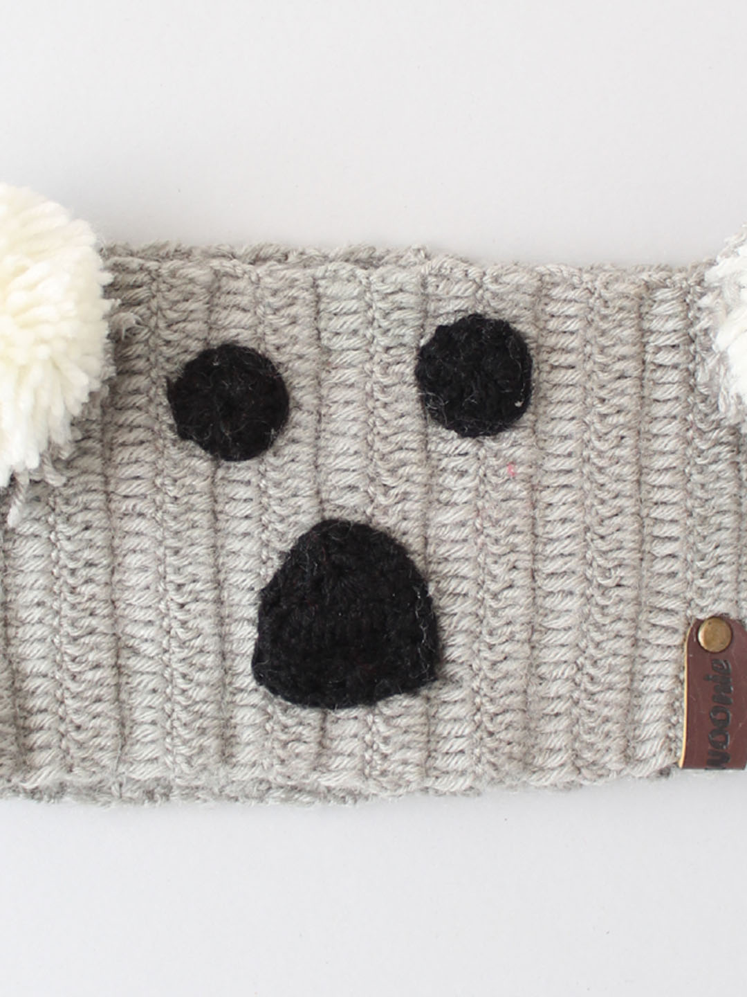 Woonie Knitted Bear Headband - Grey