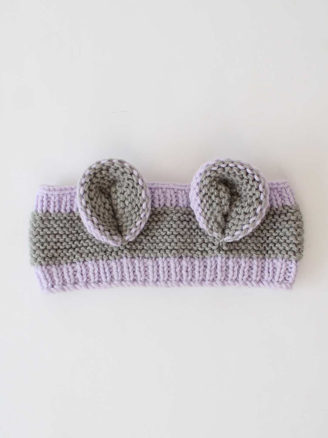 Woonie Ear Applique Detailed Knitted Headband - Grey