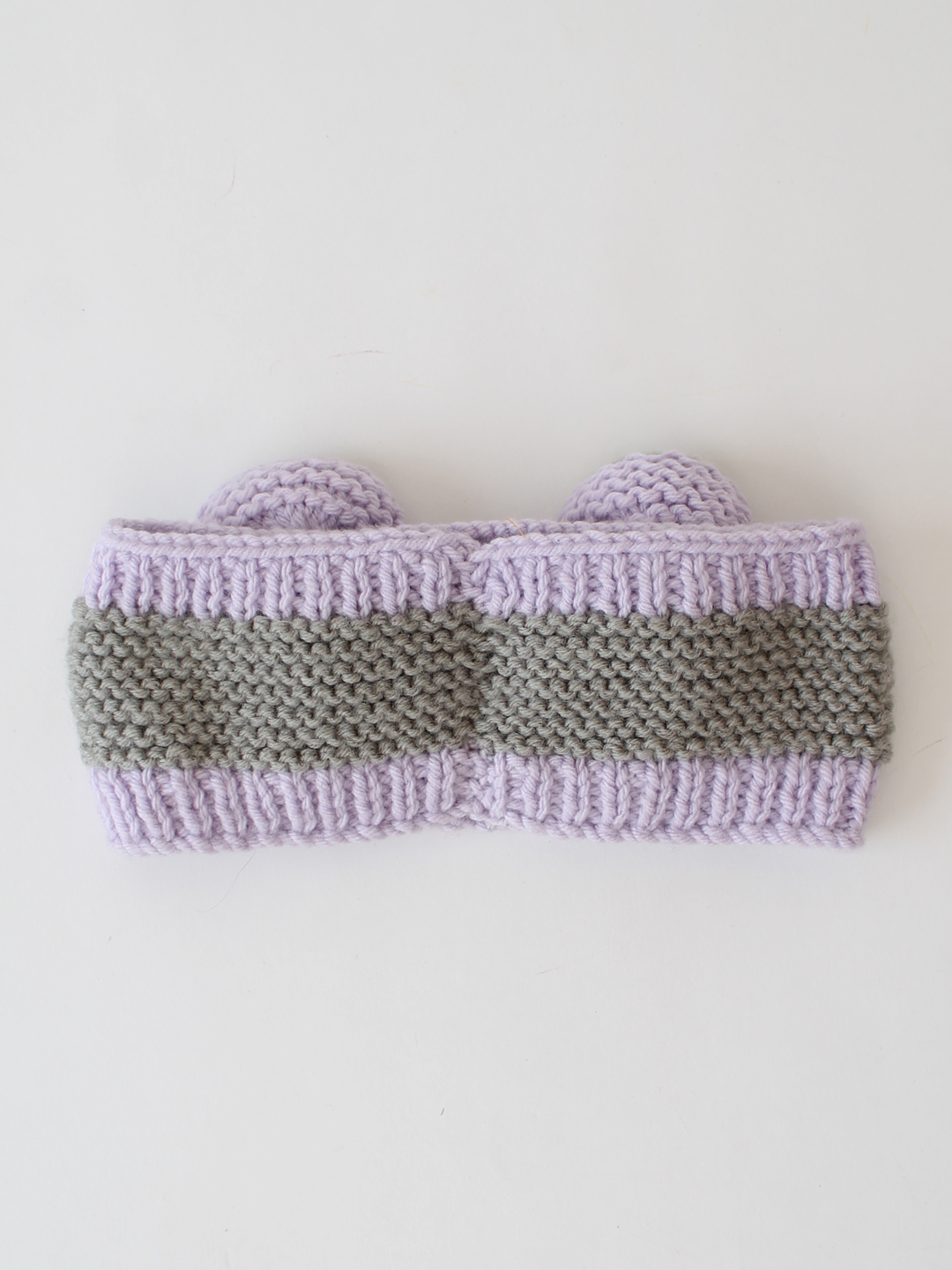 Woonie Ear Applique Detailed Knitted Headband - Grey