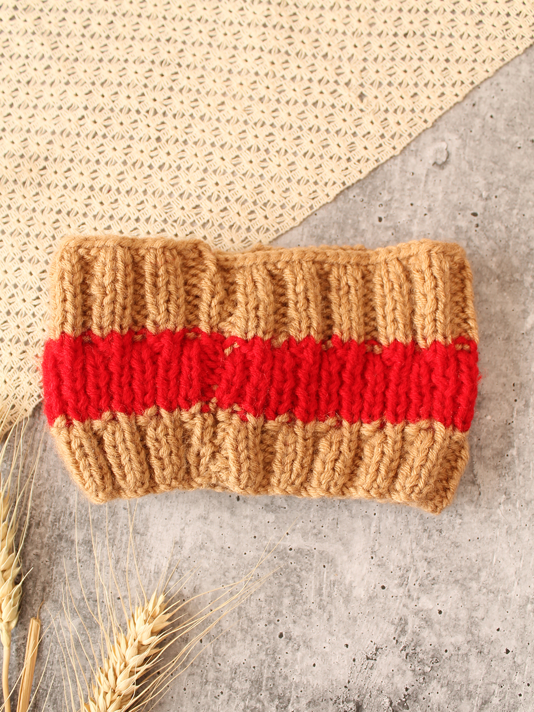 Woonie Handknitted Bow Headband - Brown