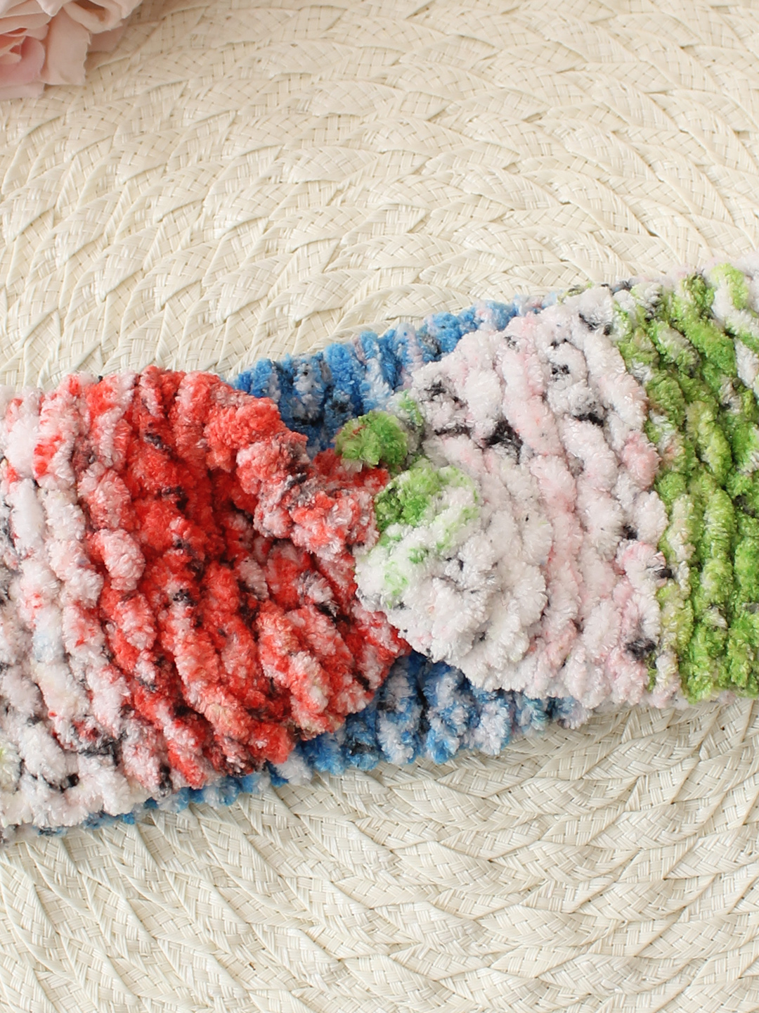 Woonie Hand Knitted Twisted Designed Tie Dye Crochet Headband - Multicolor