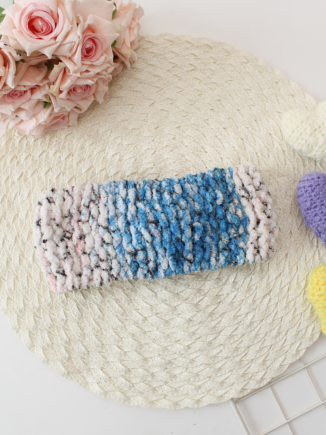 Woonie Hand Knitted Twisted Designed Tie Dye Crochet Headband - Multicolor