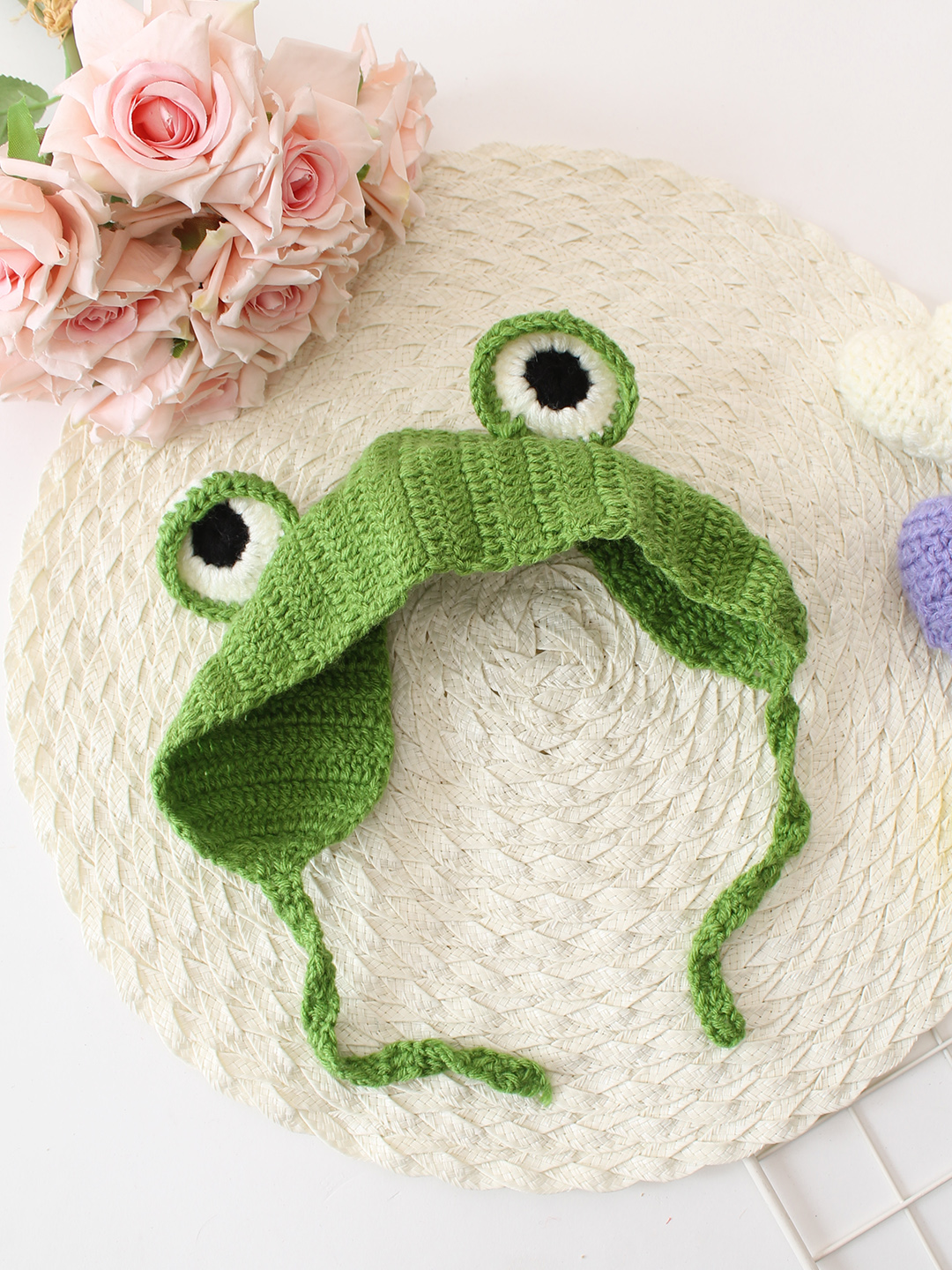 Woonie Handmade Frog Eyes Detailed Headband - Green