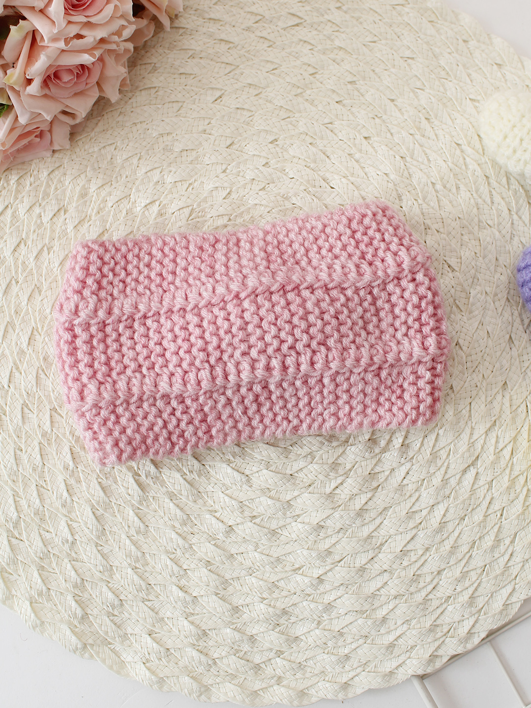 Woonie Handknitted Bow Designed Headband - Pink