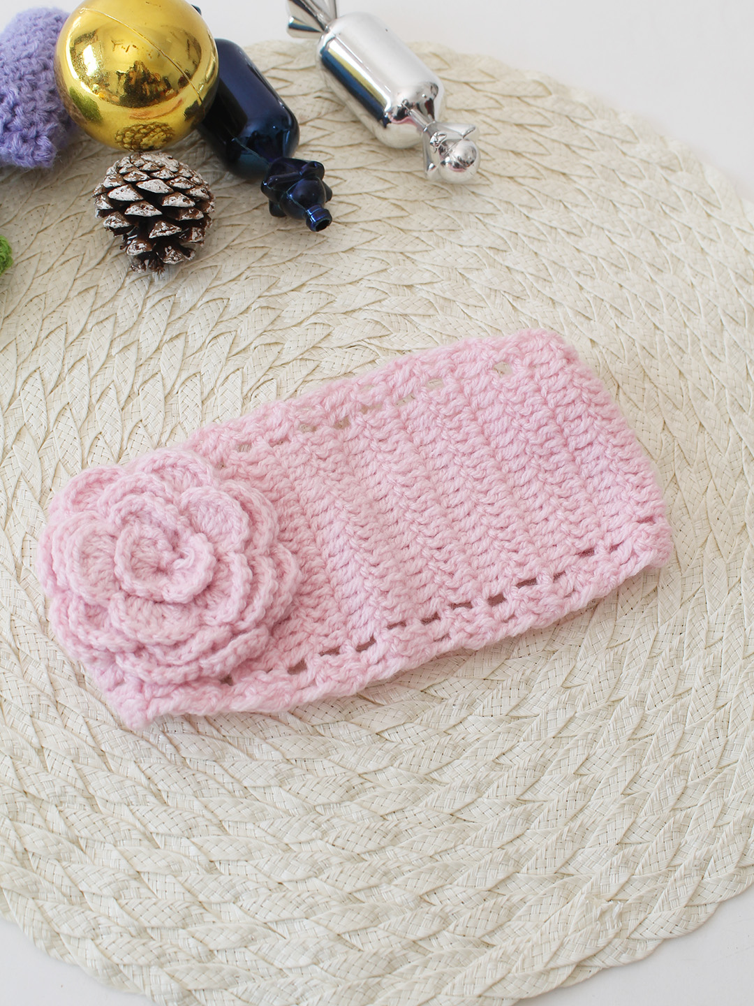 Woonie Floral Applique Headband - Pink