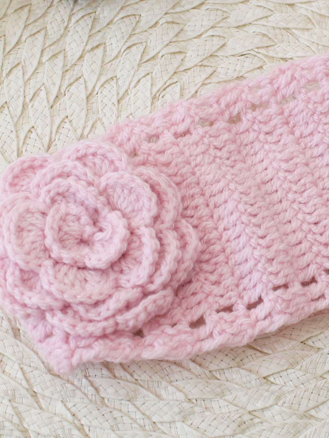 Woonie Floral Applique Headband - Pink