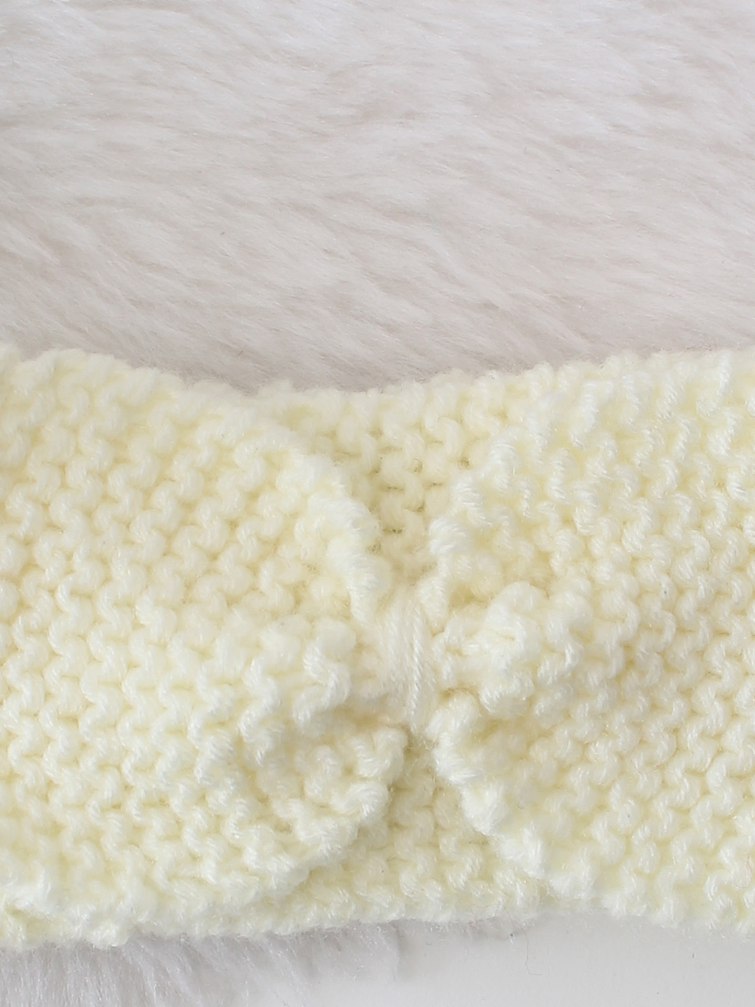 Woonie Handknitted Bow Headband - Cream
