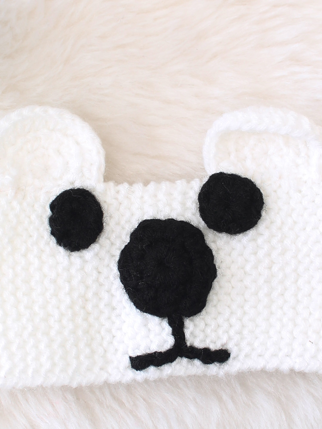 Woonie Polar Bear Face Headband - White