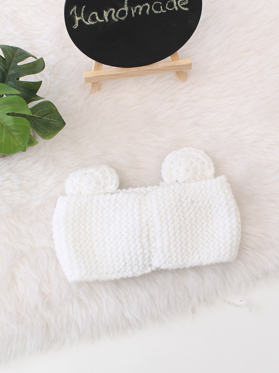 Woonie Polar Bear Face Headband - White
